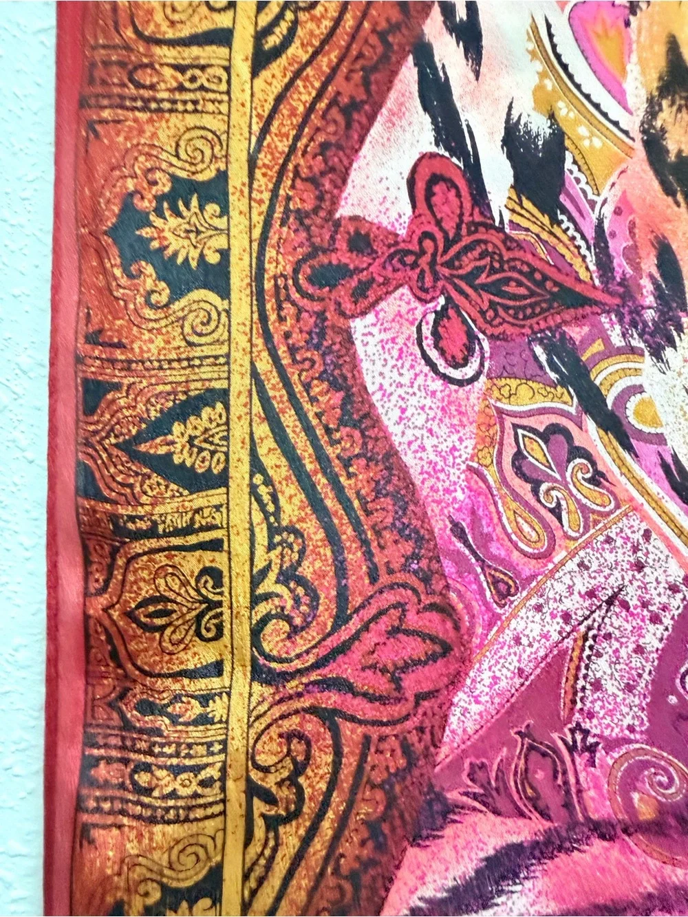 Vintage Oscar de la Renta Accessory Street 100% Silk Scarf 34x34 Made Japan 80s